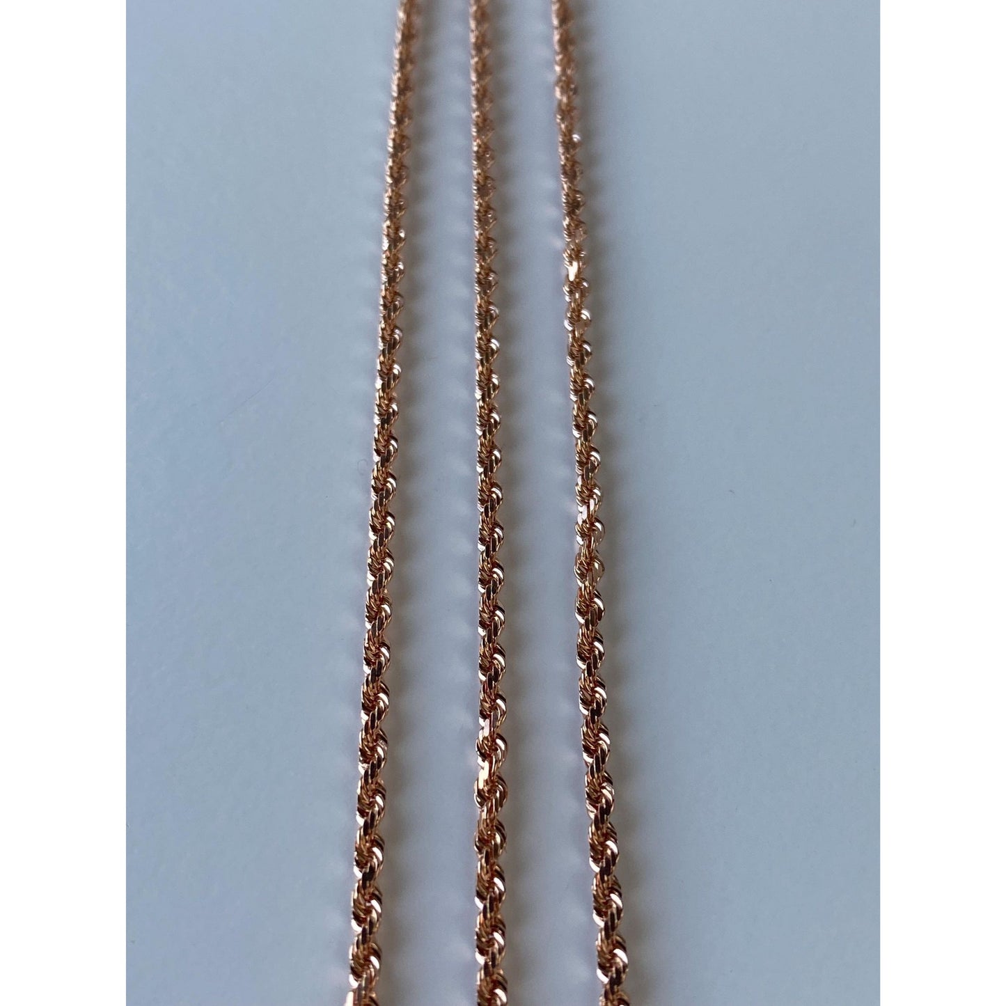 Vintage Solid 14k Rose Gold Long Rope Chain Necklace - 32 inches