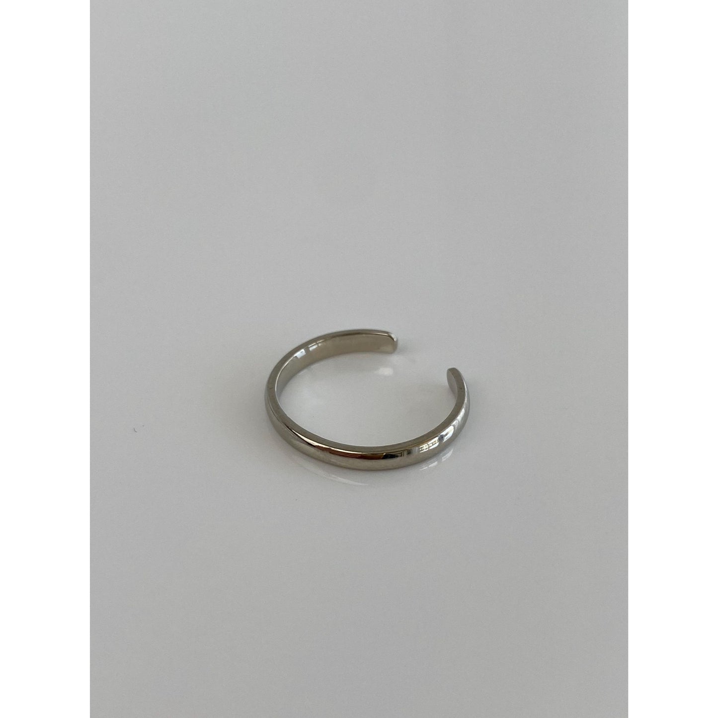 Vintage Solid 10k White Gold Open Ring - Size 3.5