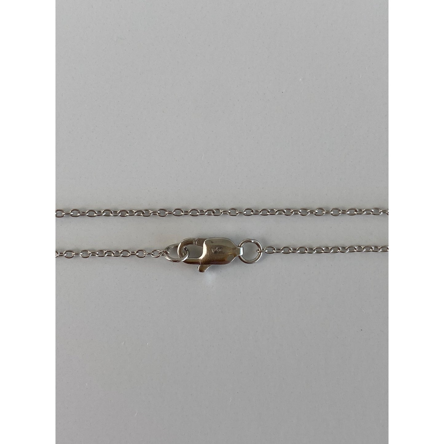 Vintage Solid 14k White Gold Cable Link Chain Necklace - 15.5 inches