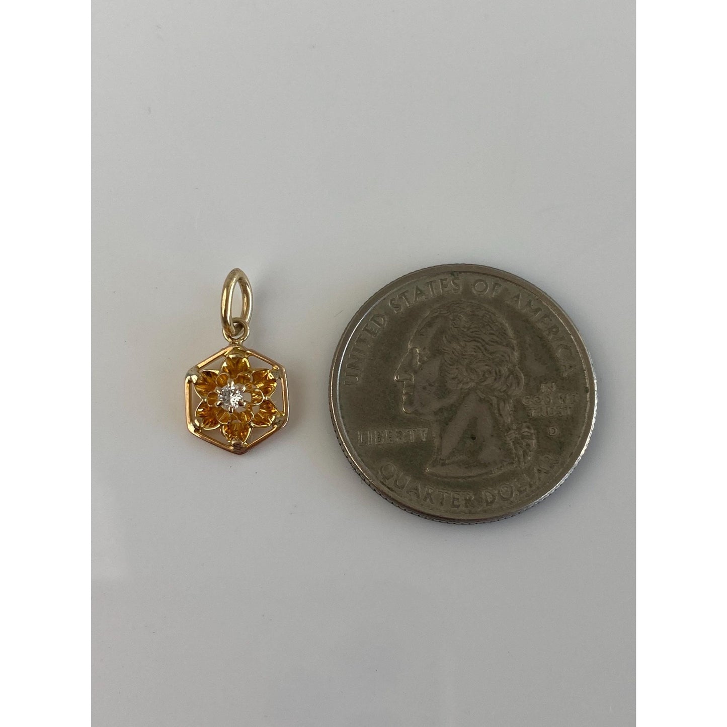 Solid 14k Yellow Gold Diamond Stick Pin Conversion Charm