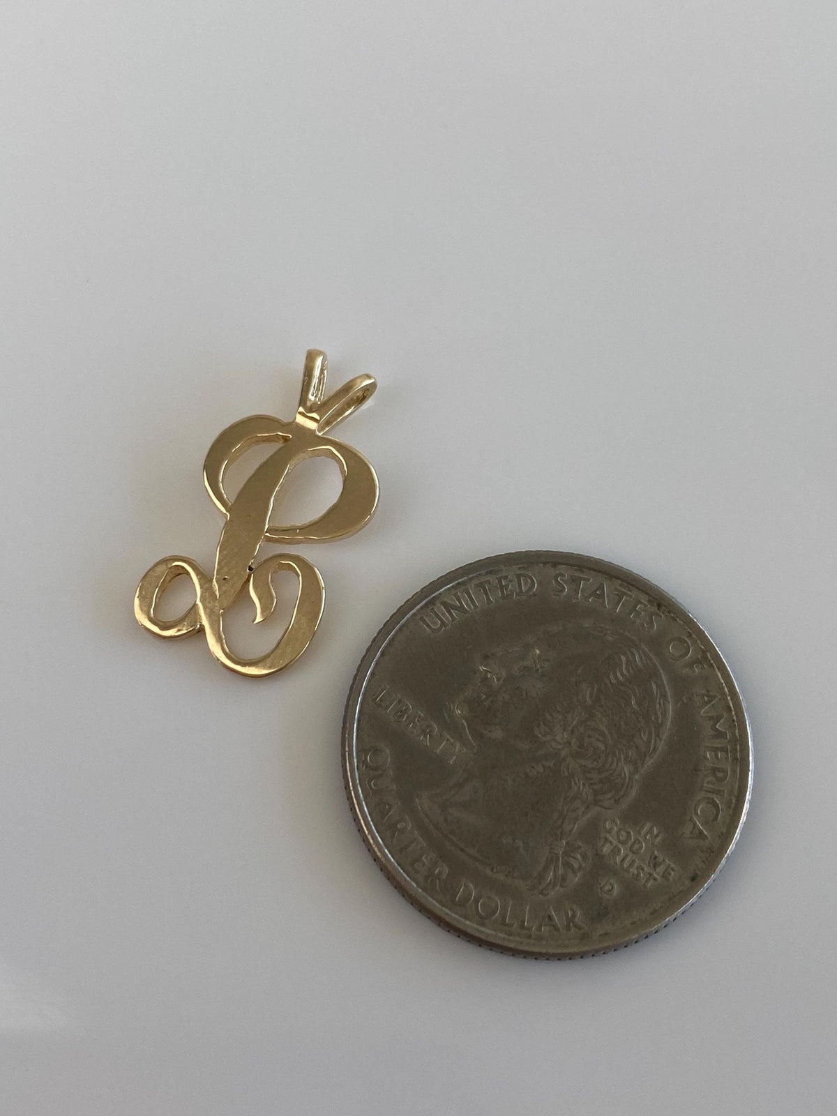 Solid 14k Yellow Gold Initial 'L' Charm