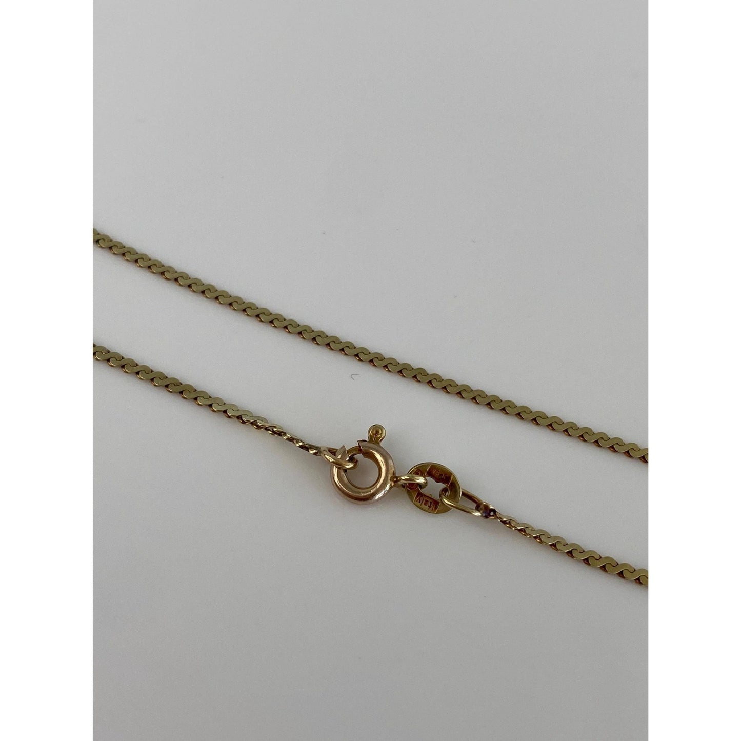 Vintage Solid 14k Yellow Gold Serpentine Chain Bracelet - 6.5 inches