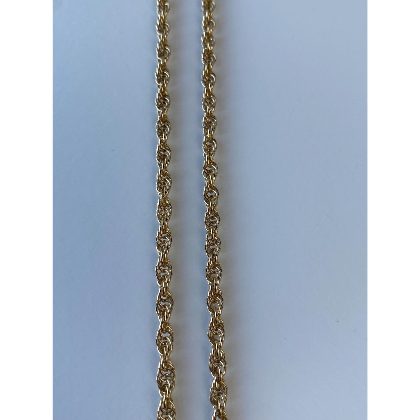 Vintage Solid 14k Yellow Gold Rope Chain Necklace - 30 inches