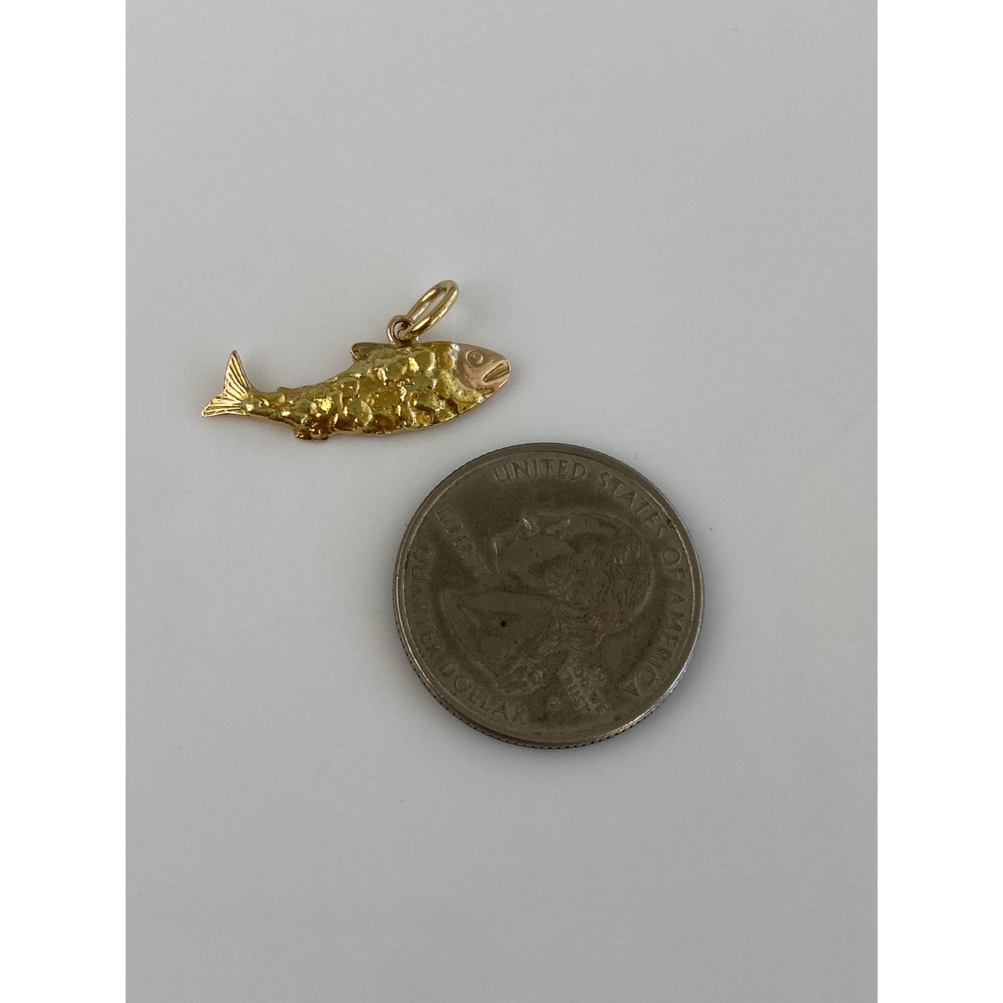 Vintage Solid 18k & 10k Yellow Gold Fish Charm