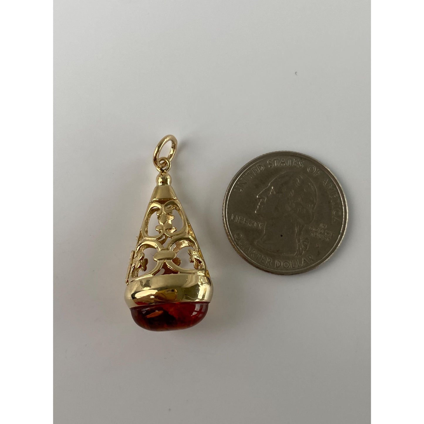 Vintage Solid 14k Yellow Gold Tree Sap Charm