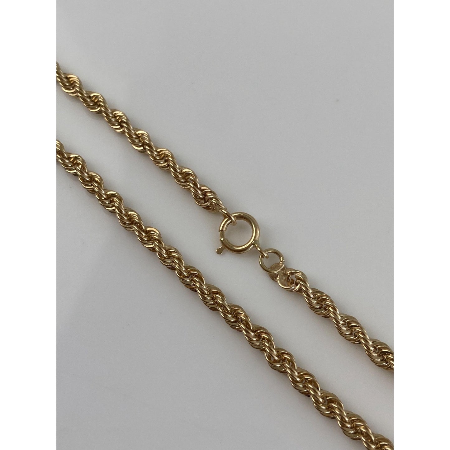 Vintage Solid 14k Yellow Gold Rope Chain Necklace - 16.5 inches