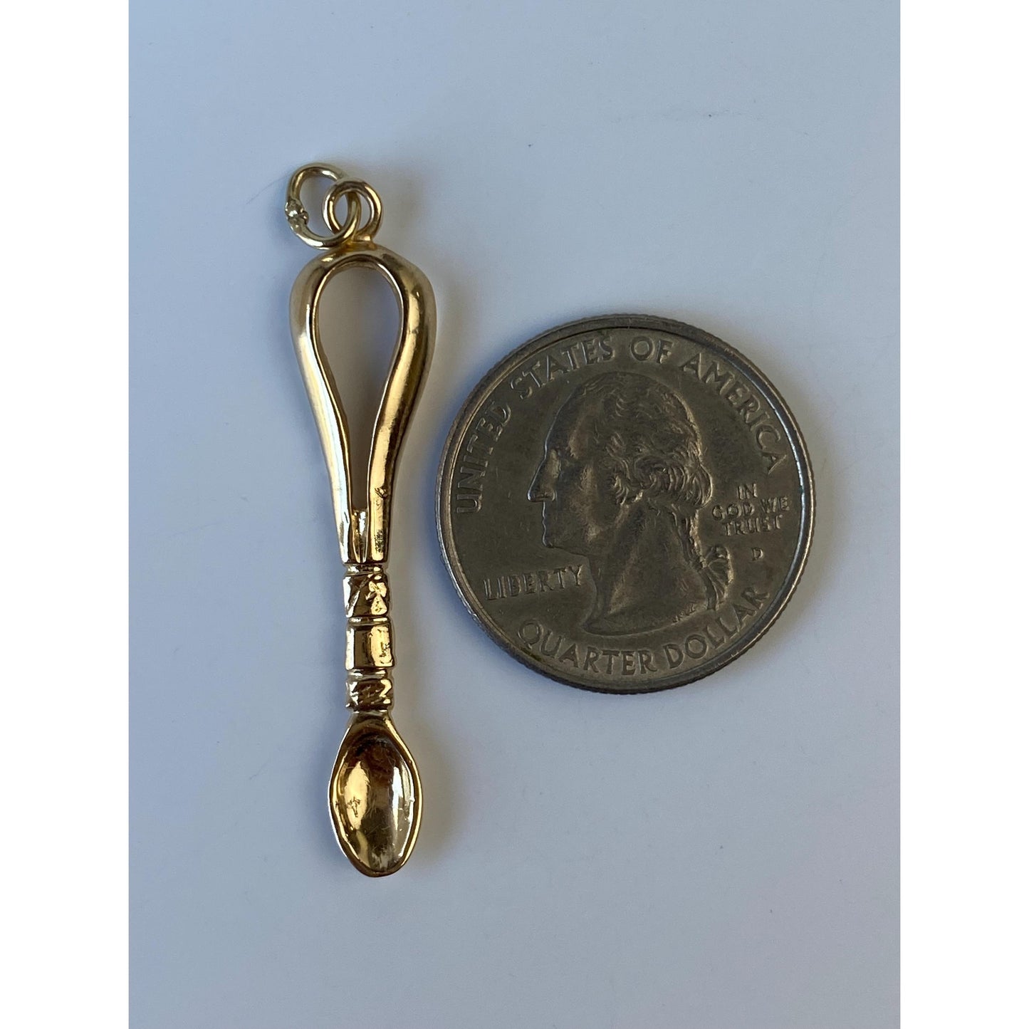 Vintage Solid 14k Yellow Gold Spoon Charm