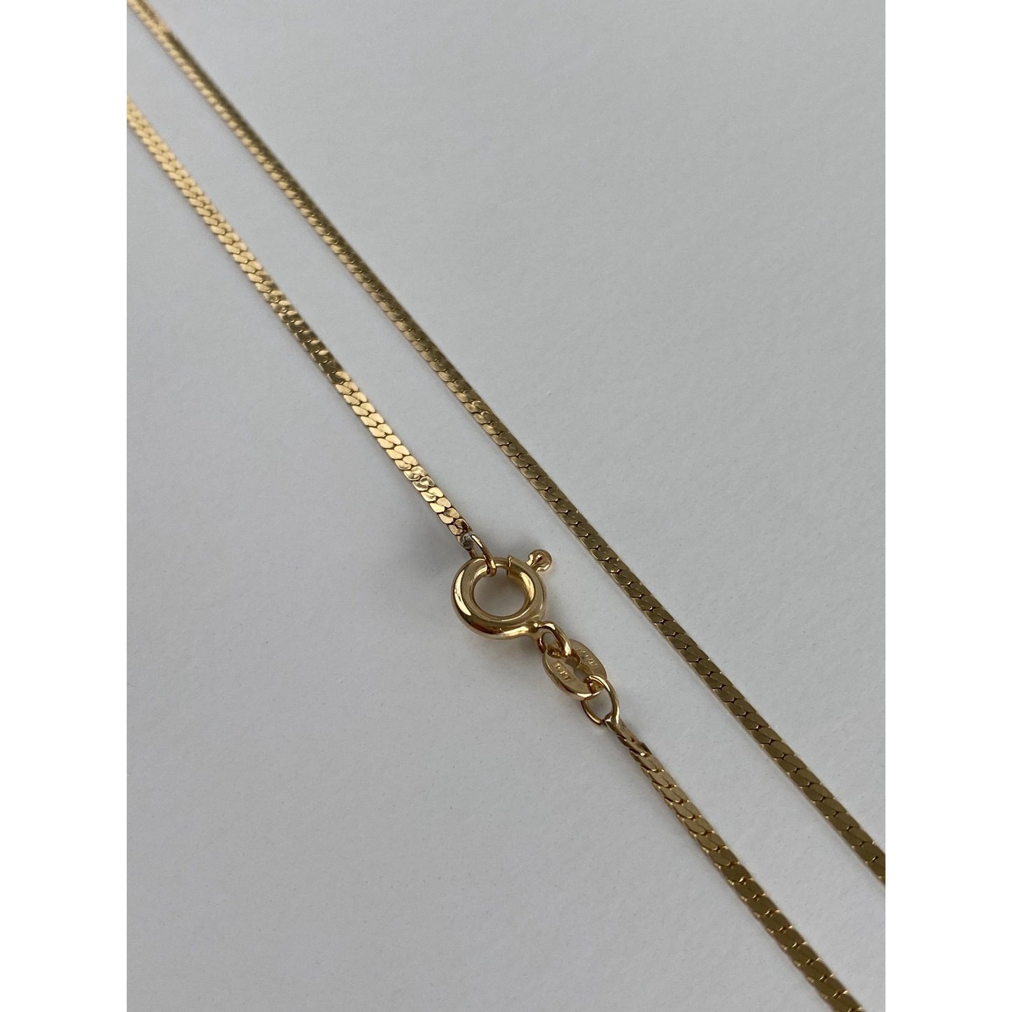 Vintage Solid 14k Yellow Gold Flat Chain Necklace - 24 inches