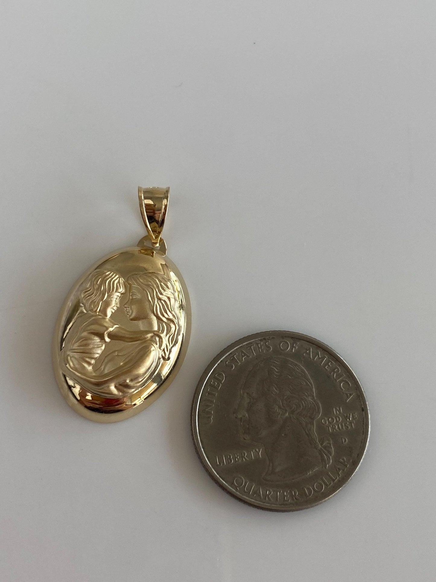 Vintage Solid 14k Yellow Gold Mother & Child Charm