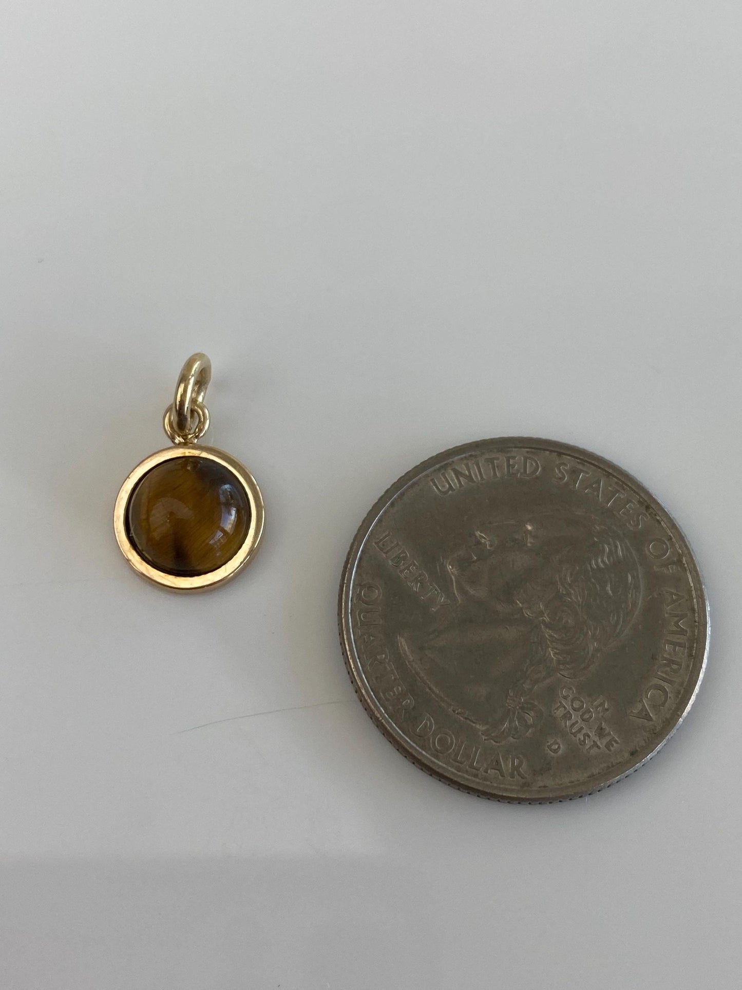 Vintage Solid 14k Yellow Gold Tigers Eye Stick Pin Charm