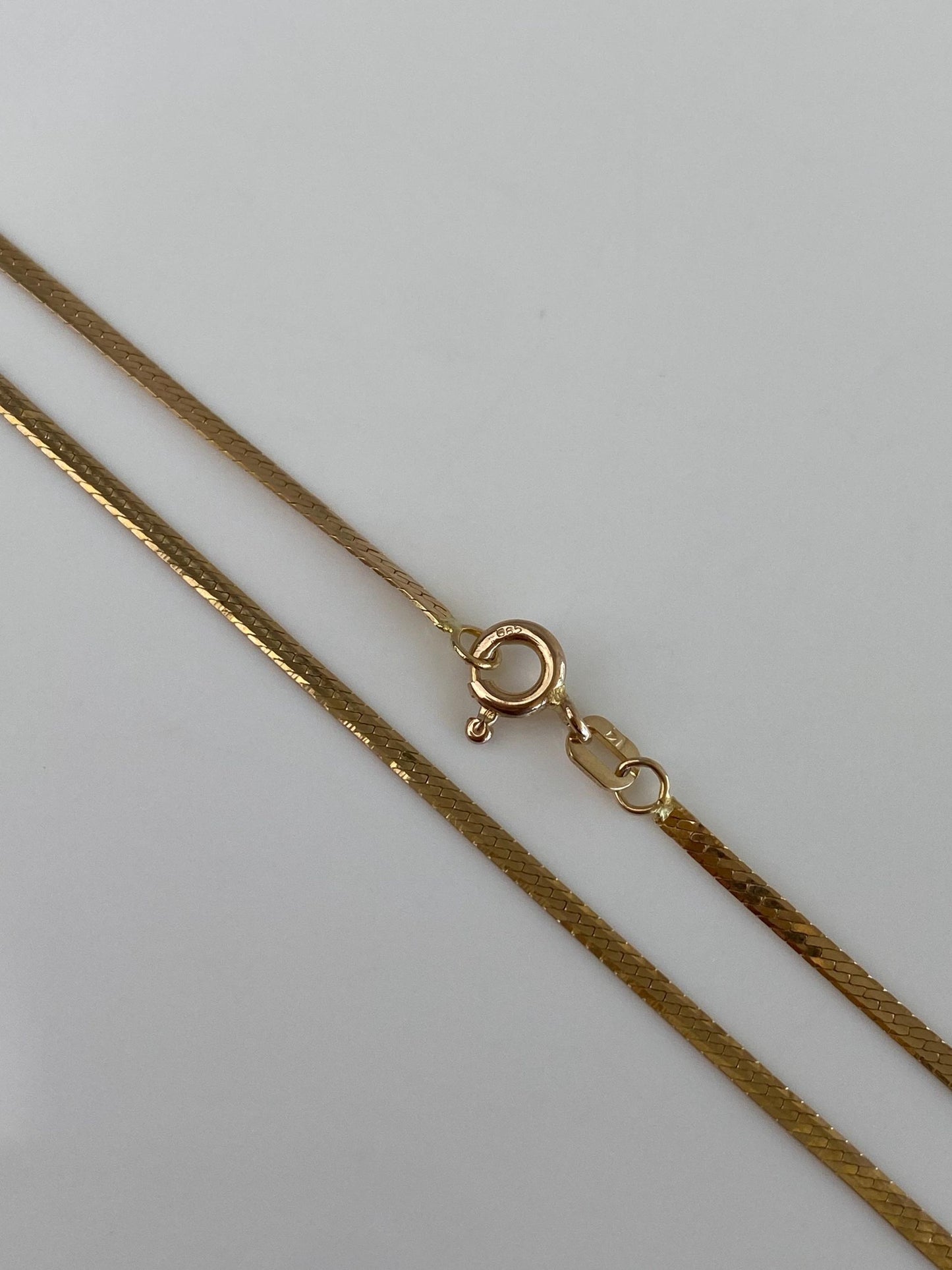 Vintage Solid 14k Yellow Gold Flat Chain Necklace - 19.75 inches