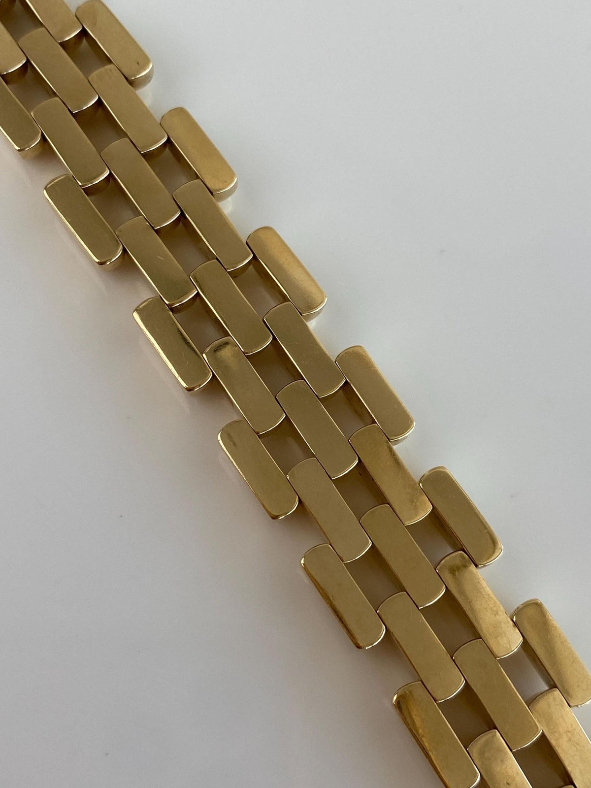 Vintage 14k Yellow Gold Chunky Watch Band Link Bracelet - 7.25 inches