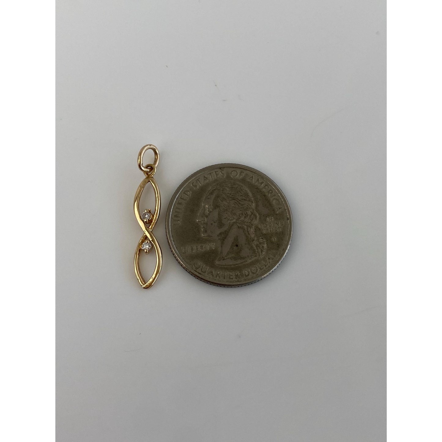 Vintage 14k Yellow Gold Clear Sapphire Stick Pin Conversion Charm