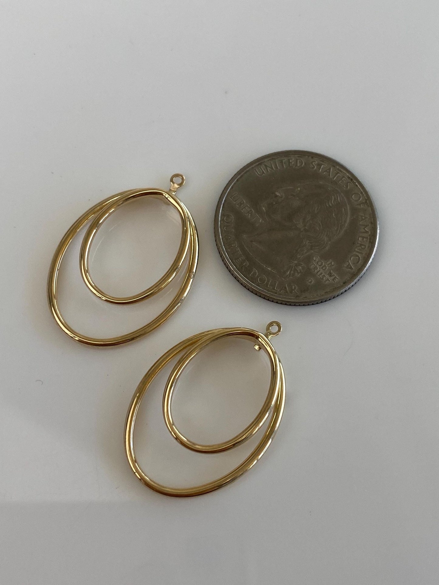Vintage 14k Yellow Gold Ovals Earring Jackets