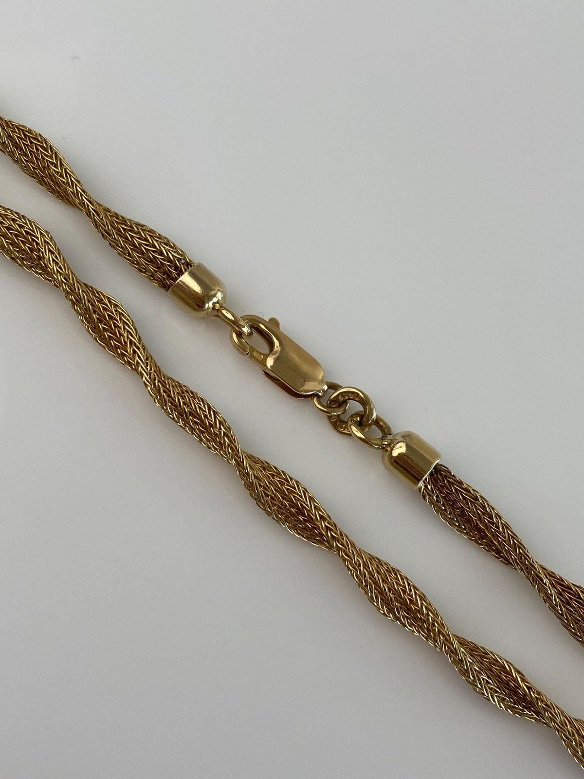 Solid 14k Yellow Gold Woven Twisted Necklace - 31.5 inches
