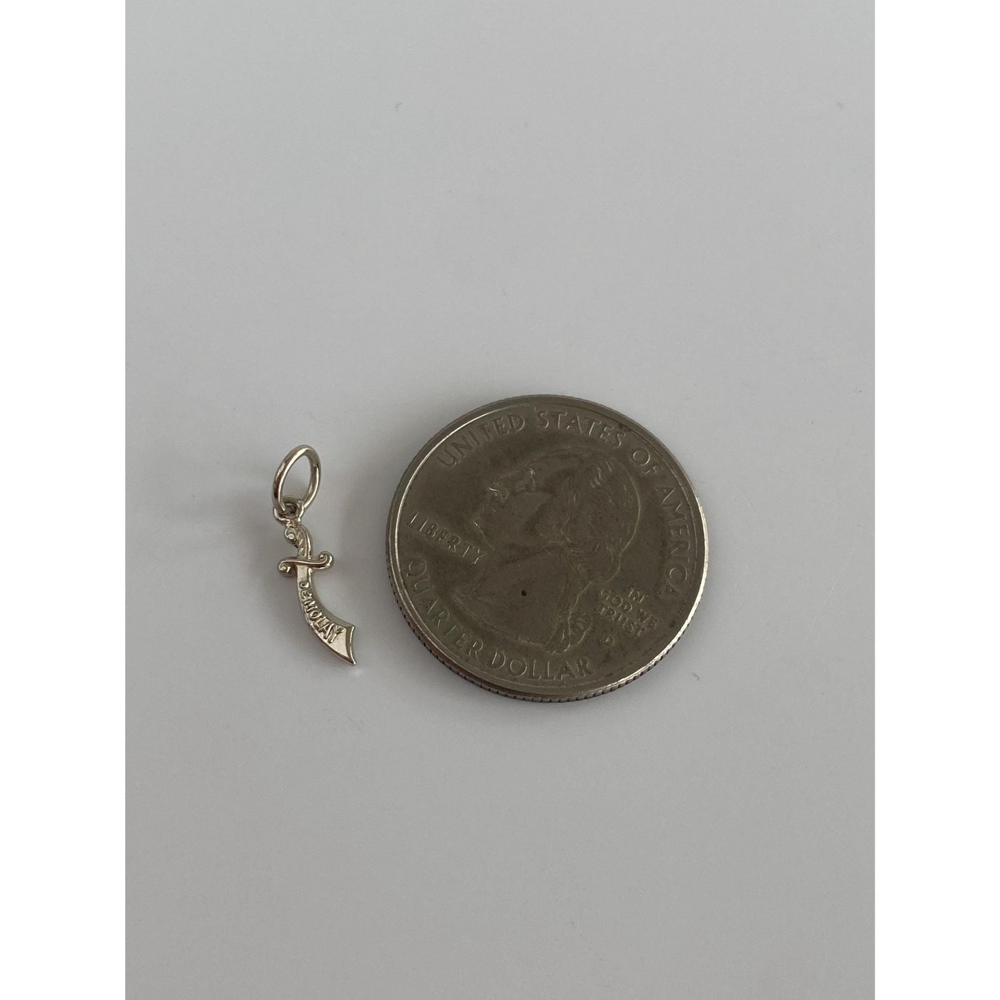 Vintage Solid 18k White Gold DeMolay Sword Charm