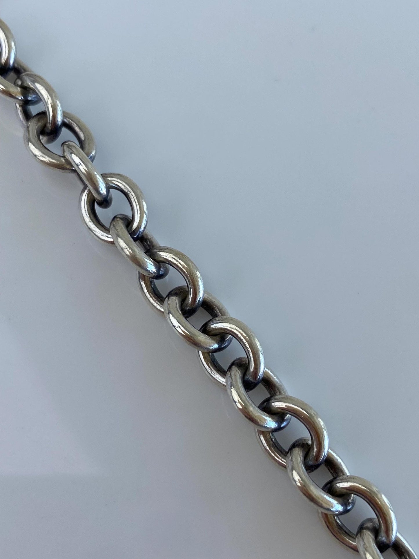 Tiffany & Co. Solid Sterling Silver Rolo Chain Toggle Bracelet - 7.25 Inches