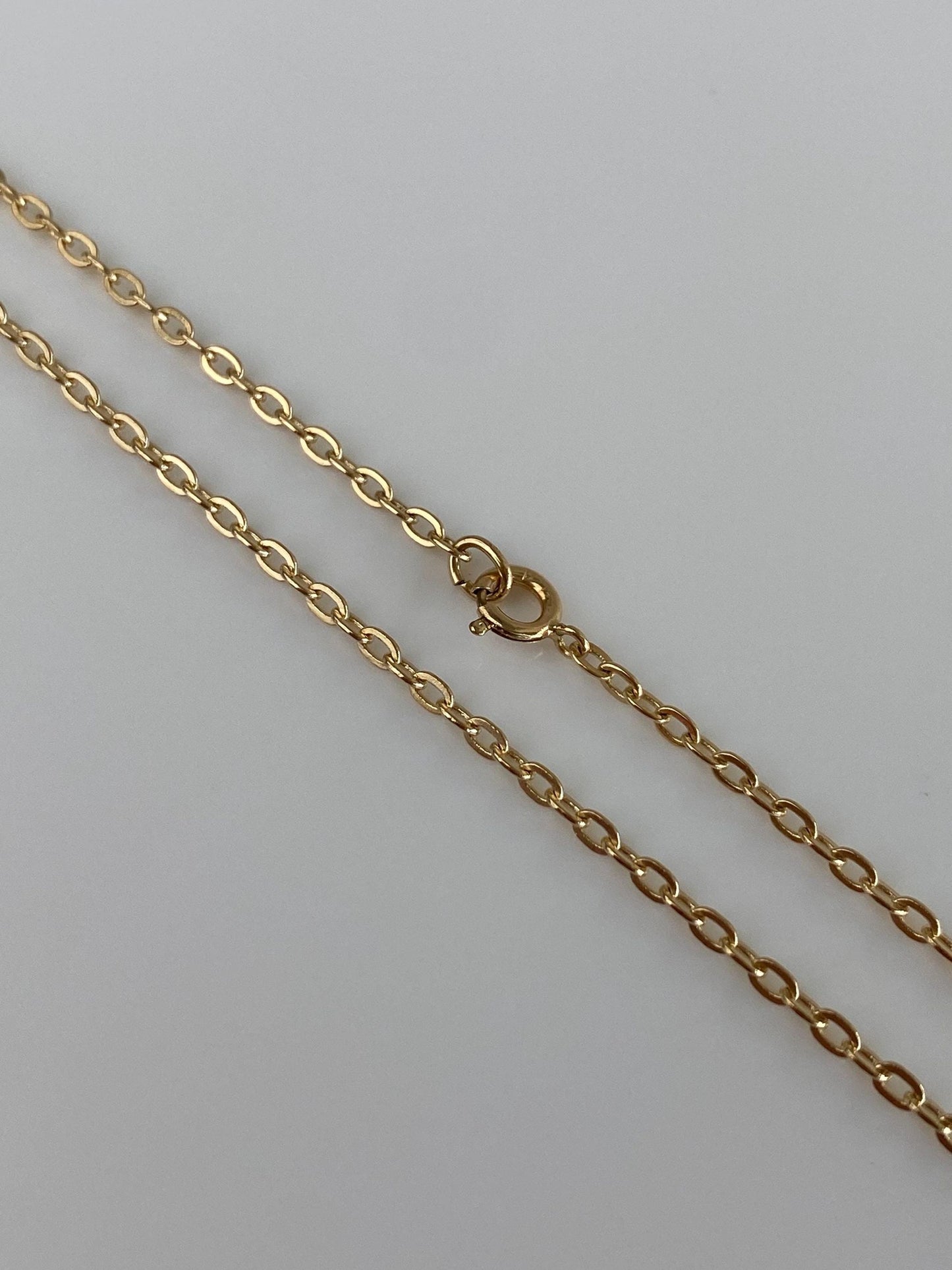 Vintage Solid 14k Yellow Gold Cable Chain Necklace - 15.75 inches