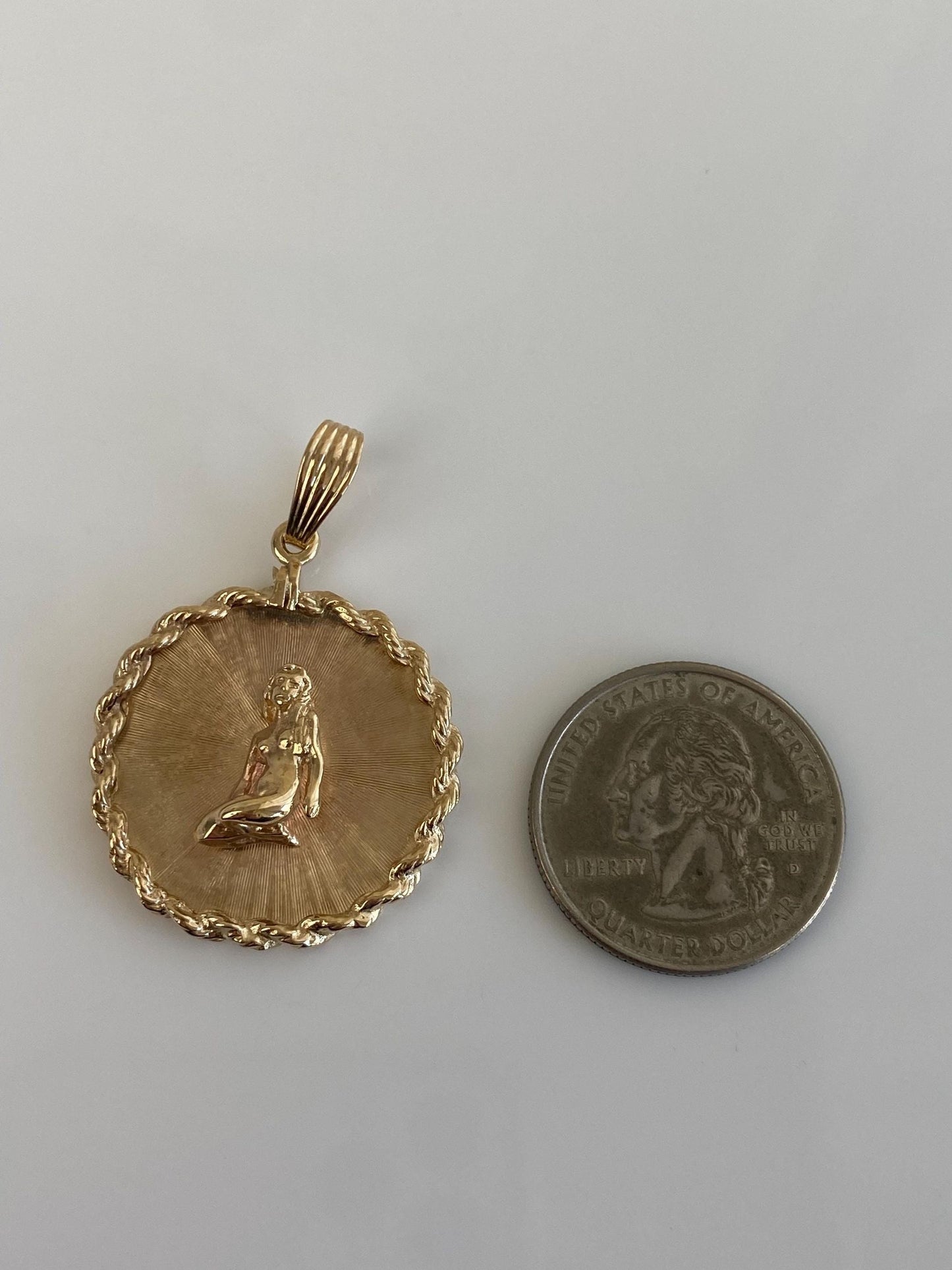 Vintage Solid 14k Yellow Gold Lady Charm