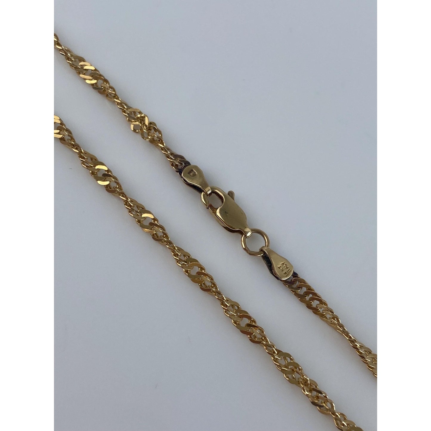 Vintage Solid 14k Yellow Gold Long Twist Chain Necklace - 28.25 inches