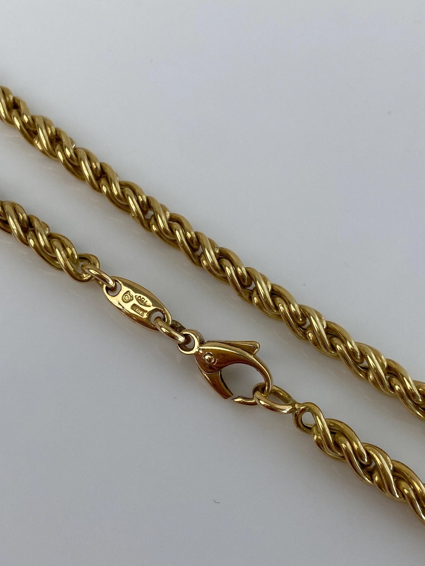 Vintage 18k Yellow Gold Twist Link Chain Necklace - 17.75 inches
