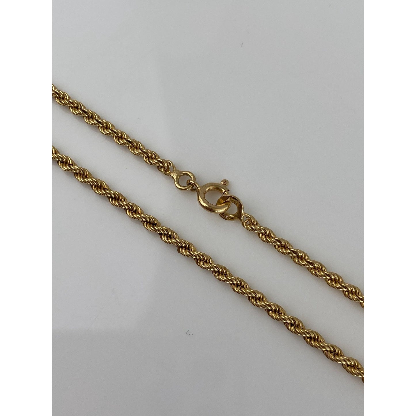 Solid 18k Yellow Gold Rope Chain Necklace - 27.75 inches