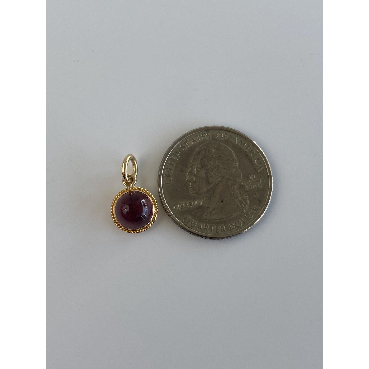 Vintage Solid 14k Yellow Gold Amethyst Cufflink Conversion Charm
