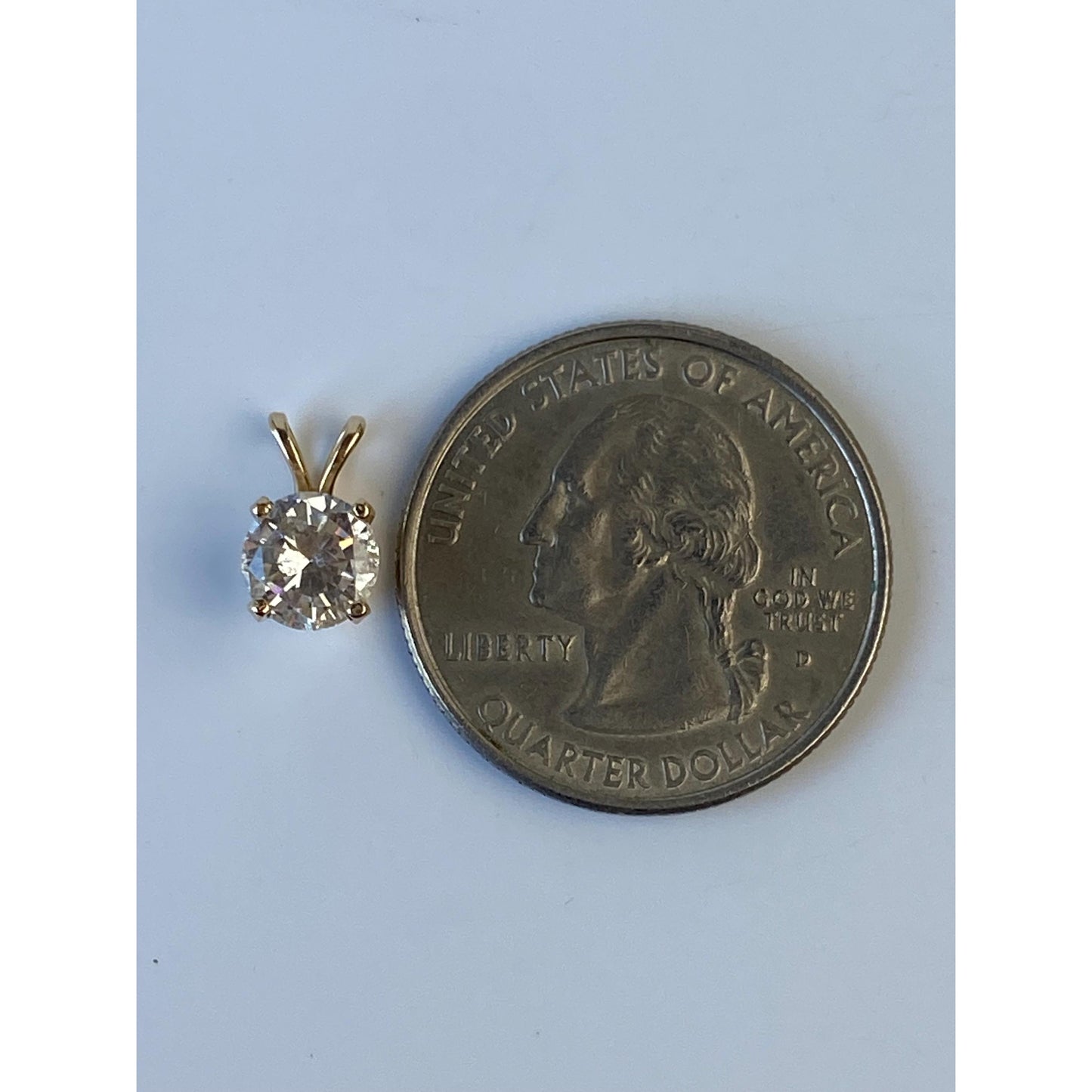 Vintage Solid 14k Yellow Gold Cubic Zirconia Charm