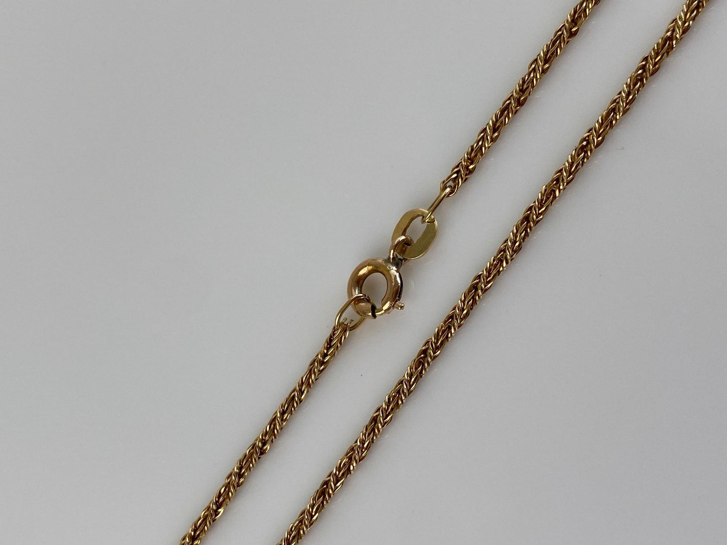Vintage Solid 18k Yellow Gold Twist Chain Necklace - 19.25 inches
