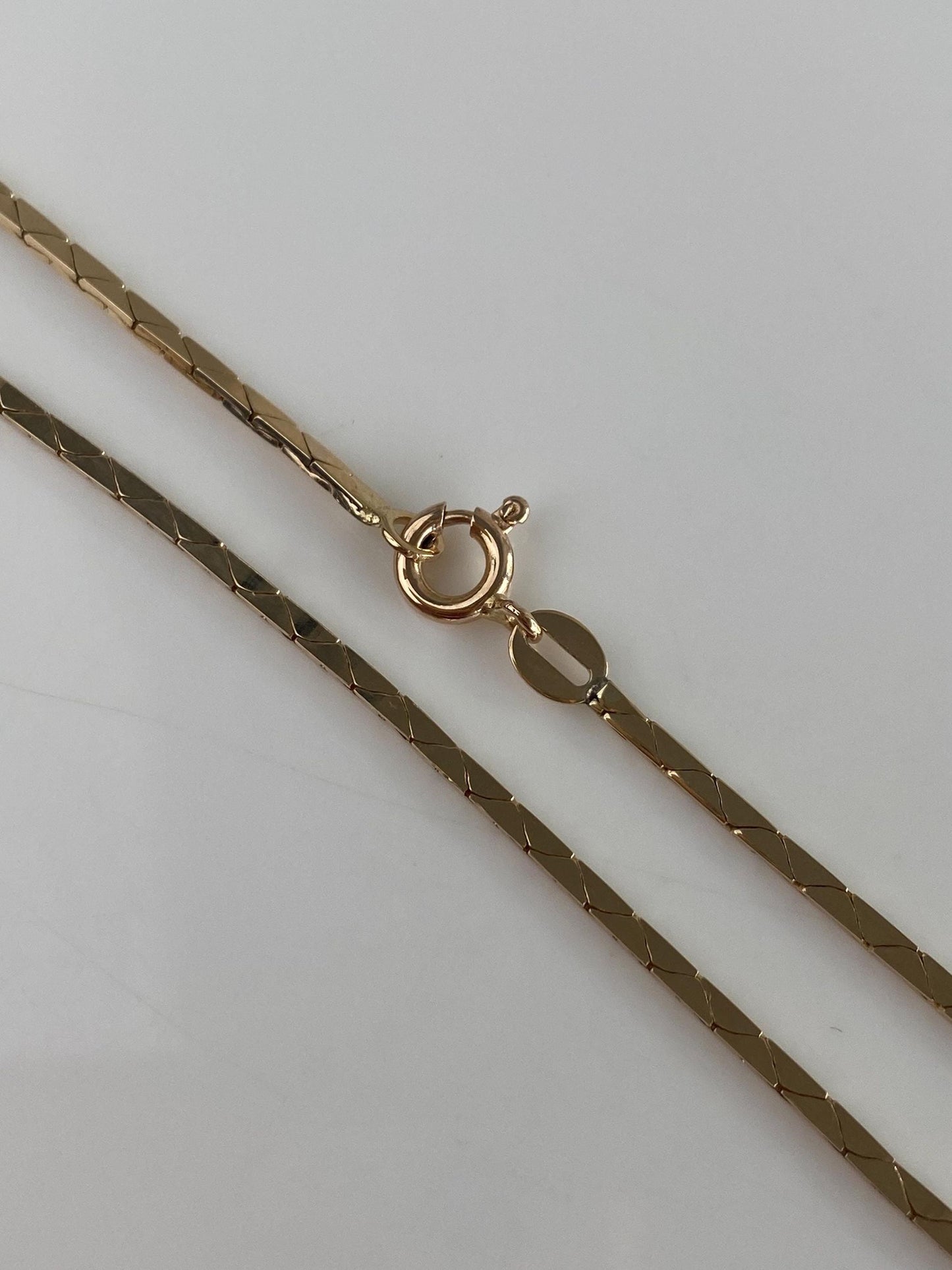 Vintage Solid 14k Yellow Gold Triangle Link Chain Necklace - 19.75 inches
