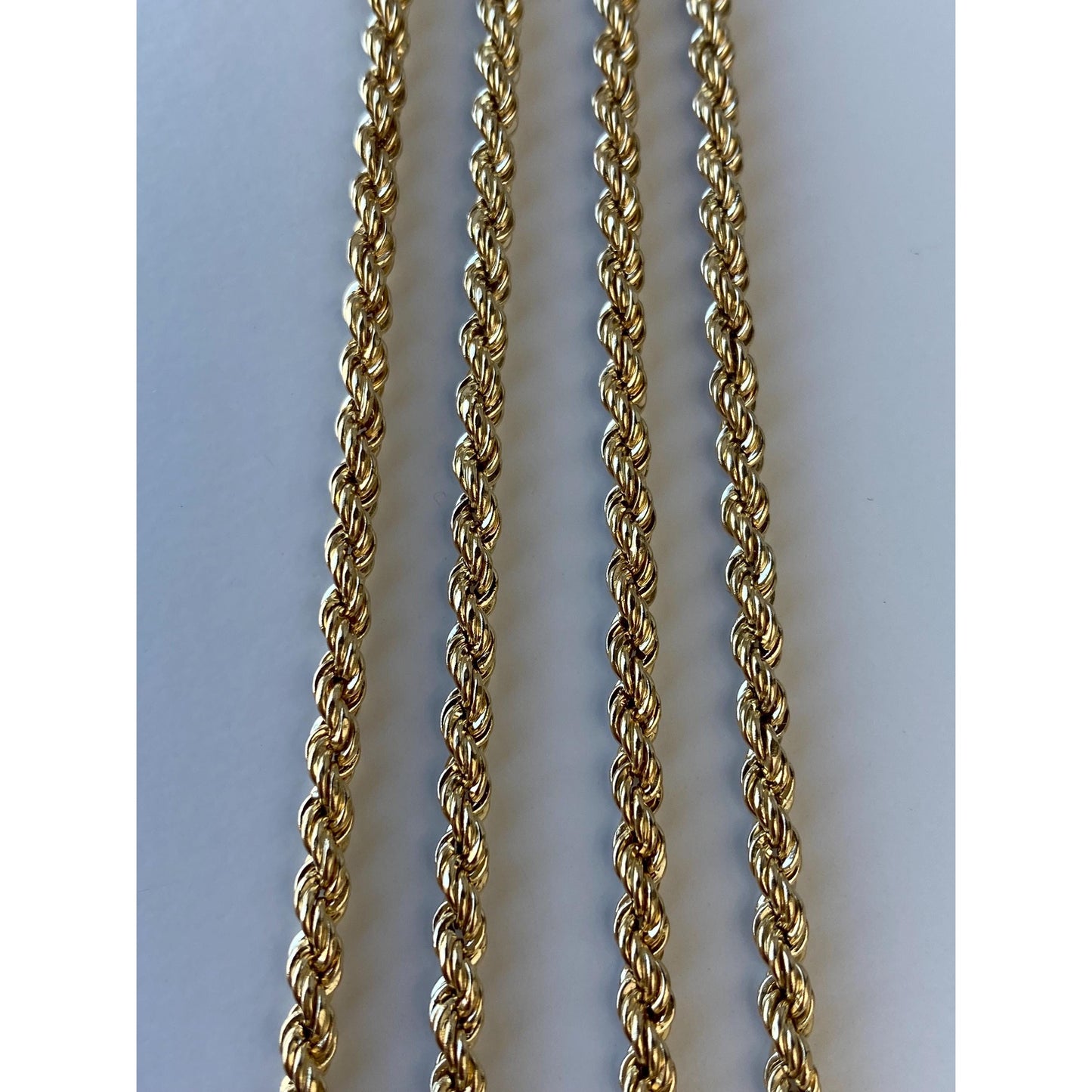 Vintage Solid 14k Yellow Gold Long Rope Chain Necklace - 32.25 inches
