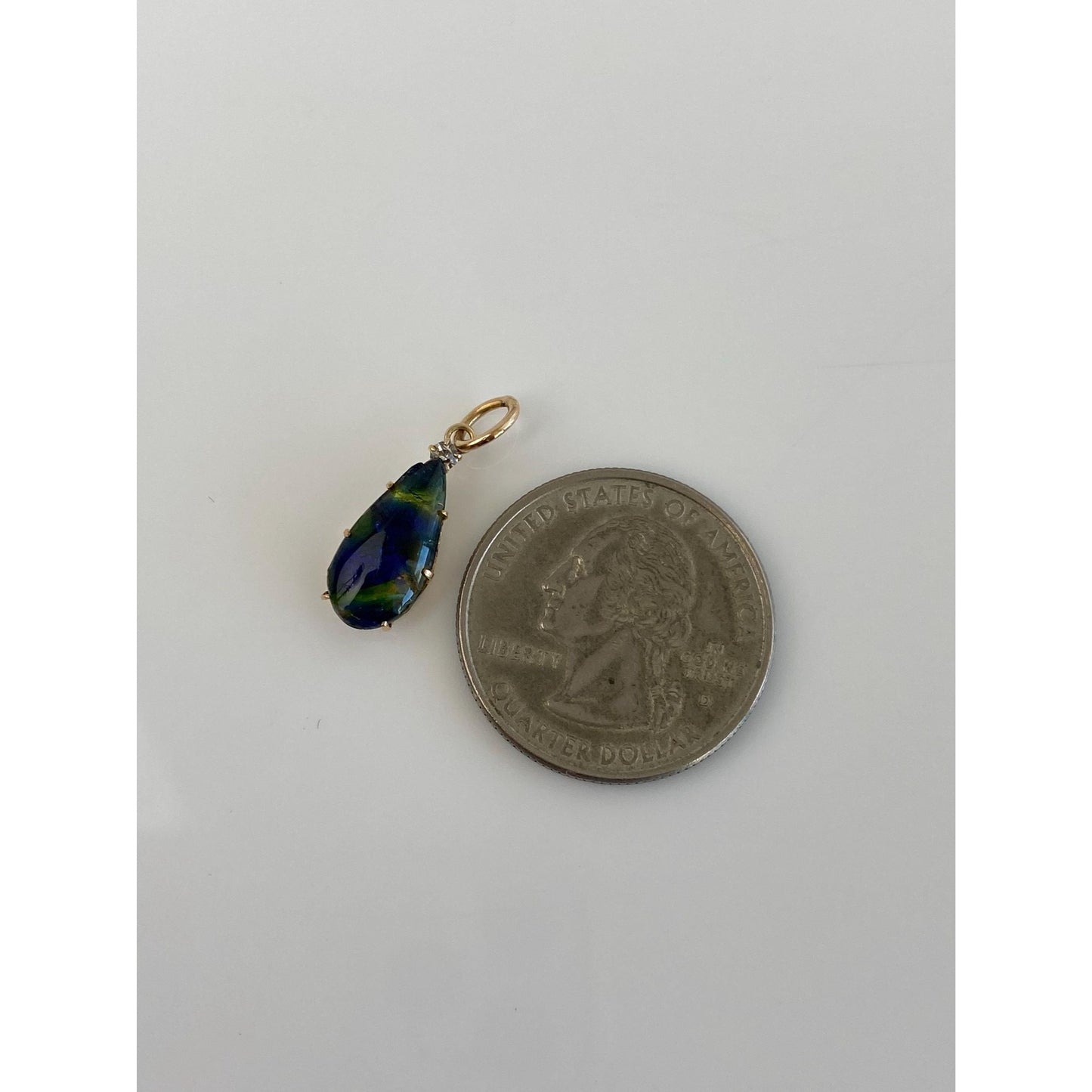 Vintage Solid 10k Yellow Gold Clear Cubic Zirconia Stick Pin Conversion Charm