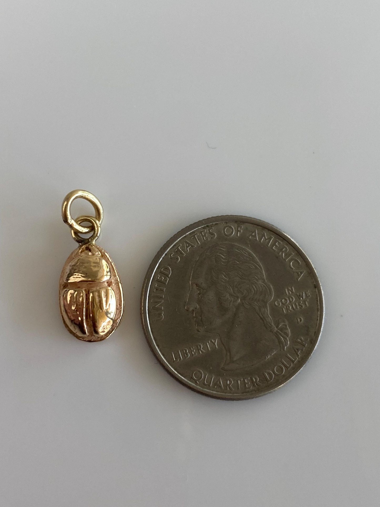 Vintage Solid 14k Yellow Gold Scarab Charm