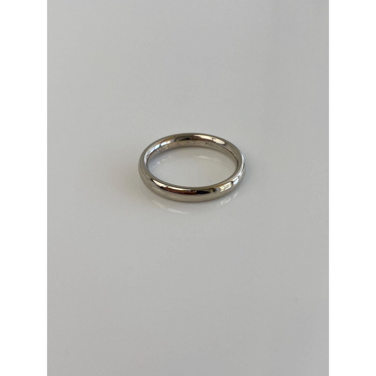 Vintage Solid 14k White Gold Ring Band - Size 5.25