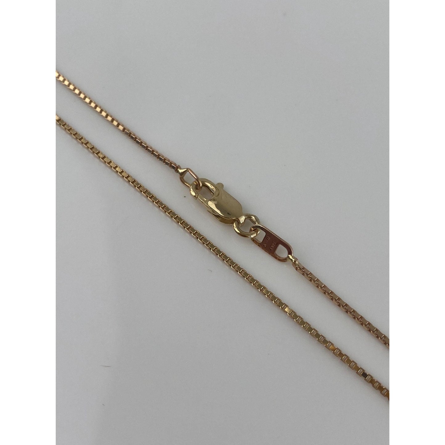 Vintage Solid 14k Yellow Gold Long Box Chain Necklace - 24.5 inches