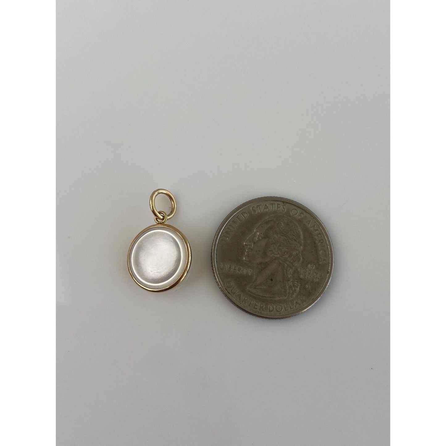 Vintage 14k Yellow Gold MOP Cufflink Conversion Charm