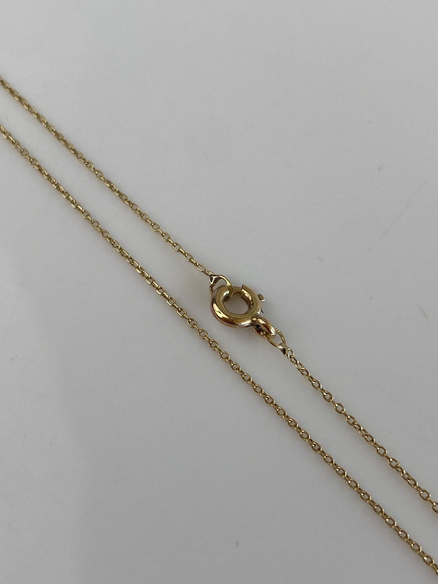 Vintage Solid 14k Yellow Gold Dainty Rolo Chain Necklace - 20 inches