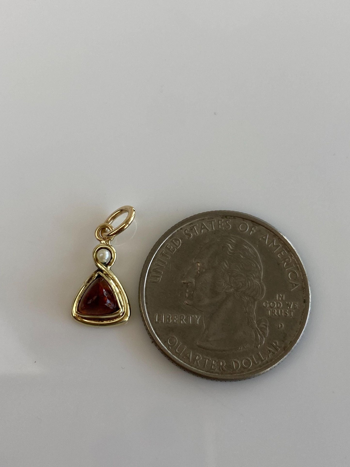Vintage Solid 14k Yellow Gold Citrine Seed Pearl Stick Pin Conversion Charm