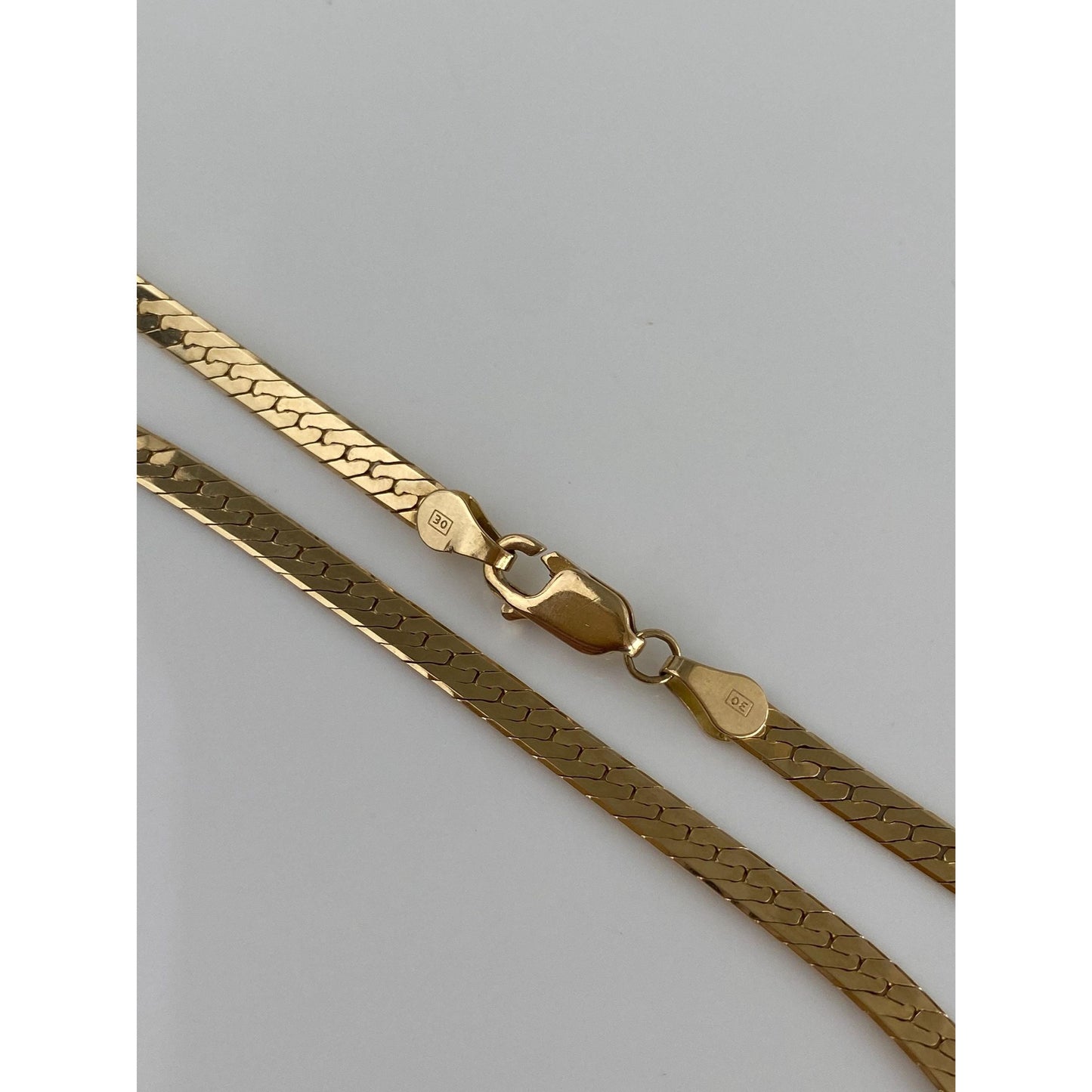 Vintage Solid 14k Yellow Gold Herringbone Chain Necklace - 20.5 inches