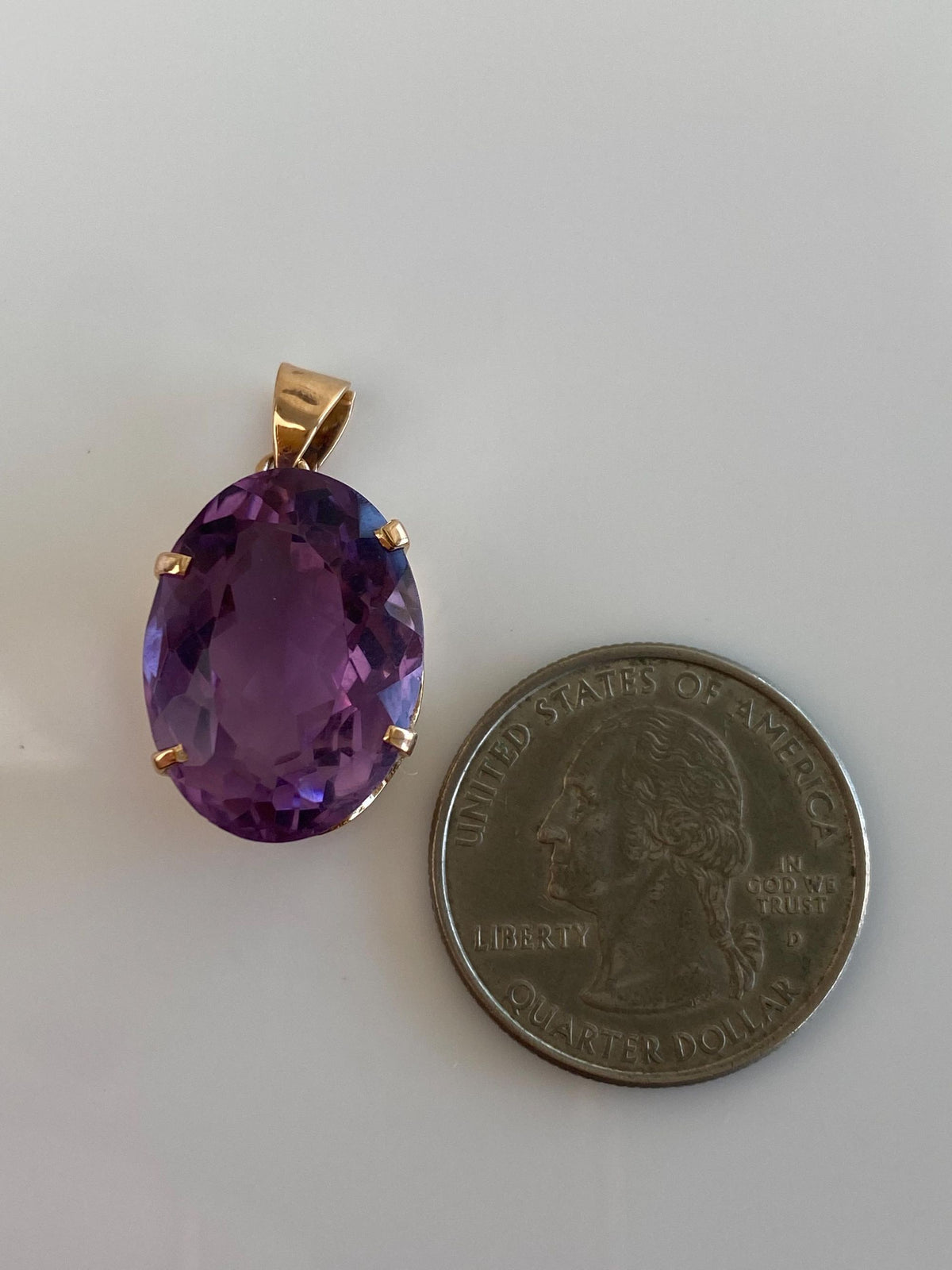 Vintage Solid 18k Rose Gold Amethyst Charm