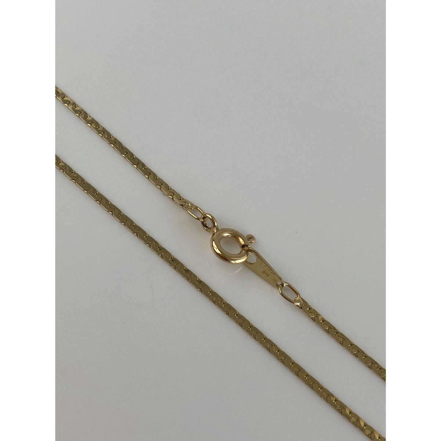 Vintage Solid 14k Yellow Gold C Link Chain Necklace - 18 inches