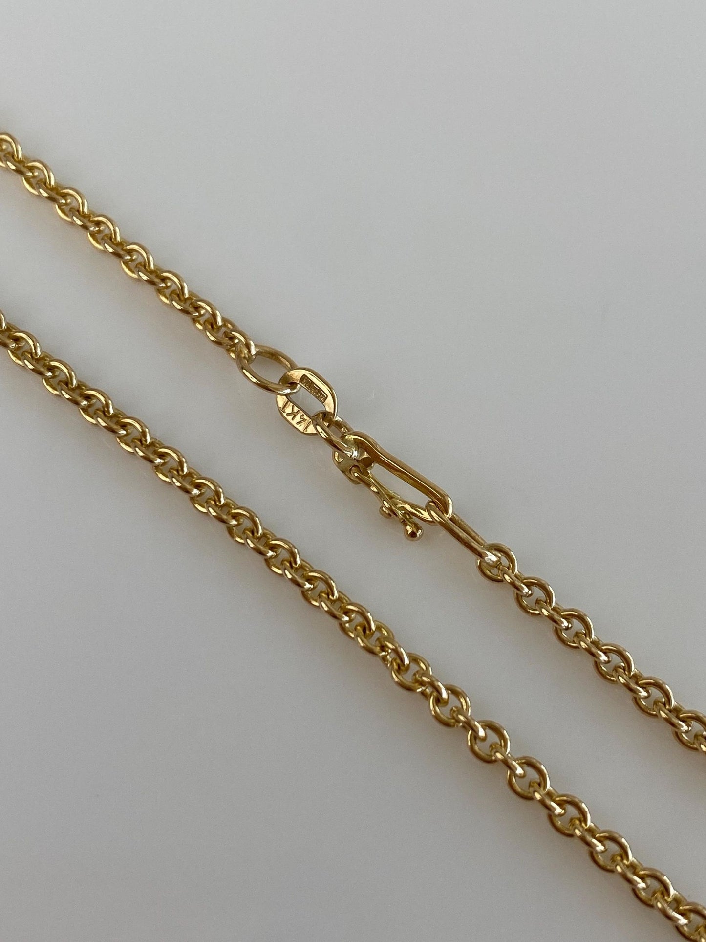 Vintage Solid 14k Yellow Gold Long Tight Rolo Chain Necklace - 24 inches