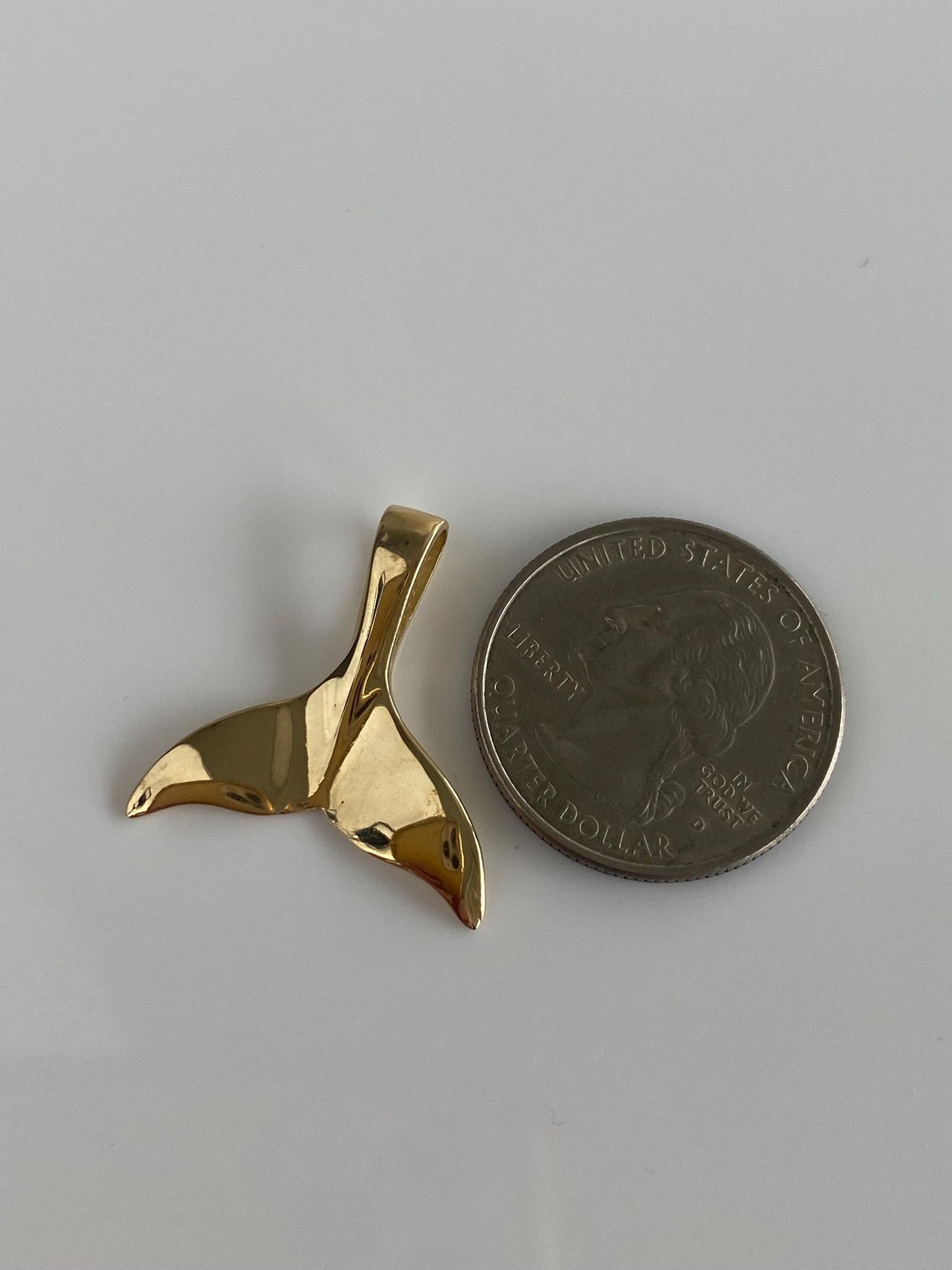Vintage Solid 14k Yellow Gold Whale Tail Charm