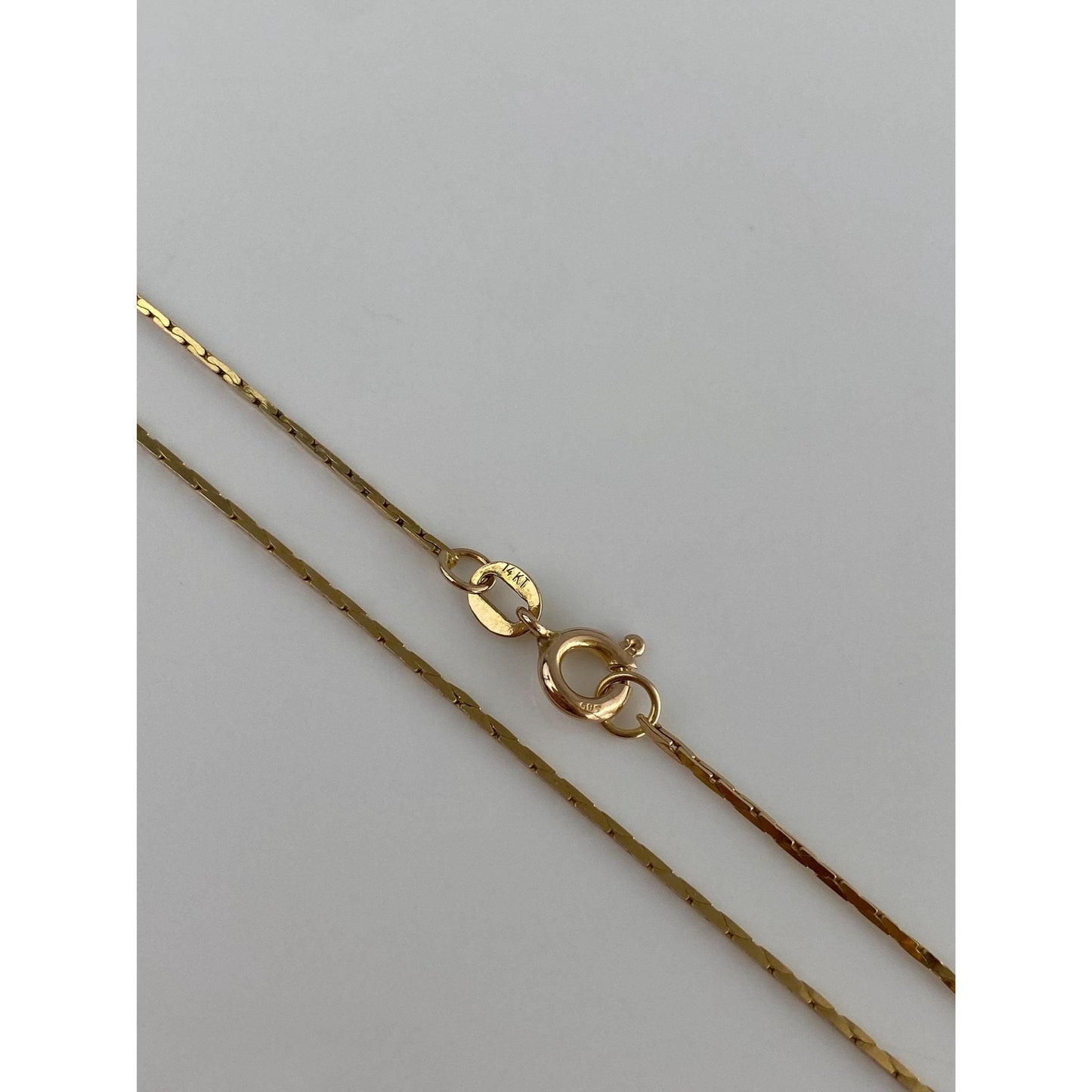 Vintage Solid 14k Yellow Gold Triangle Link Chain Necklace - 17.75 inches