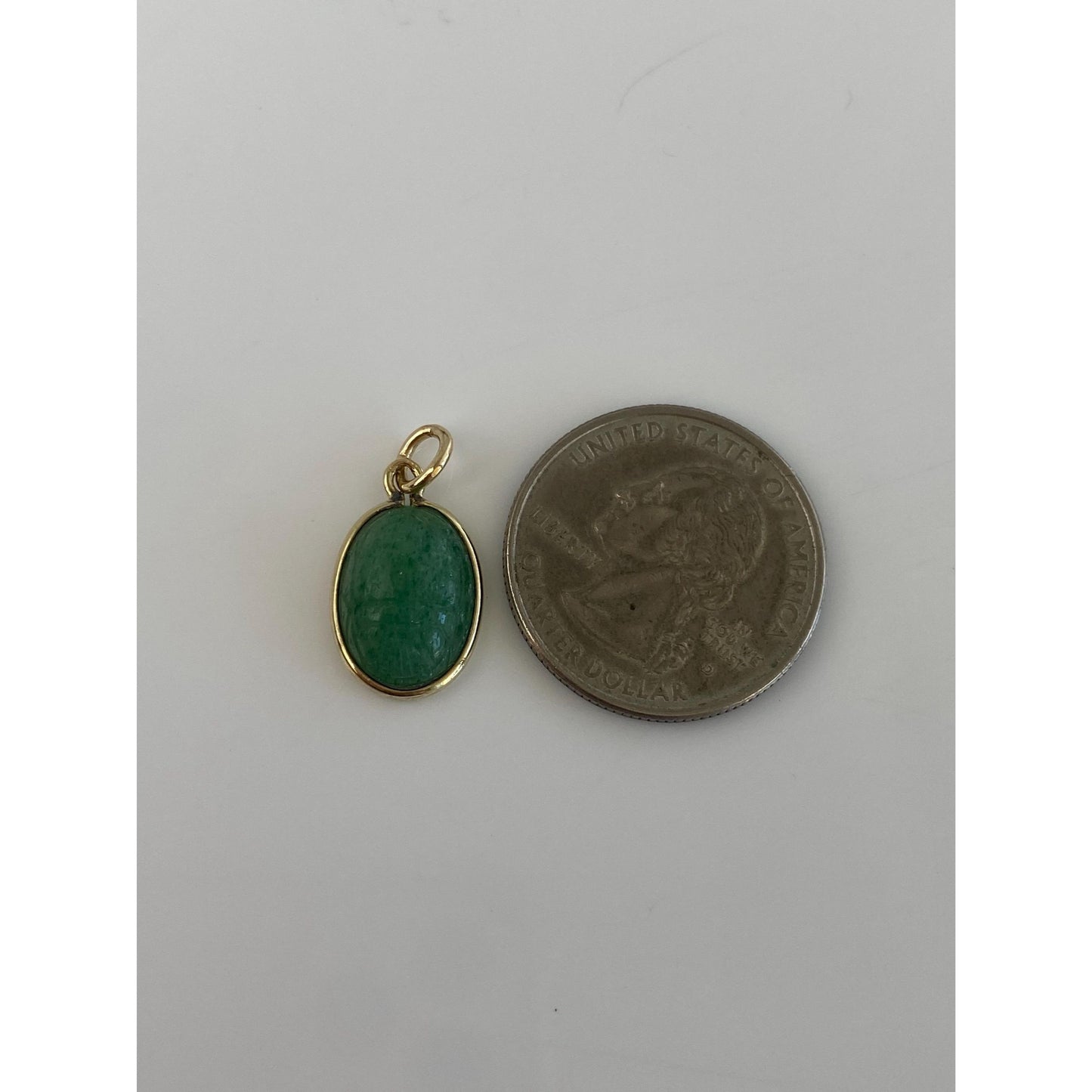 Vintage Solid 14k Yellow Gold Jade Carved Scarab Charm