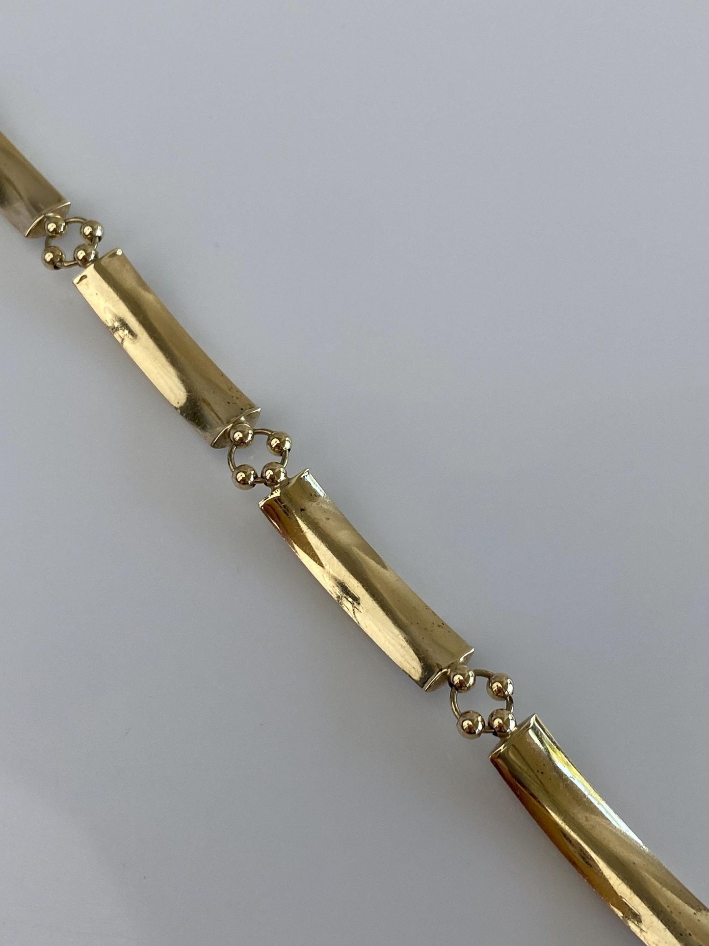 Vintage 14k Yellow Gold Enamel Animal Print Link Bracelet - 7.25 inches