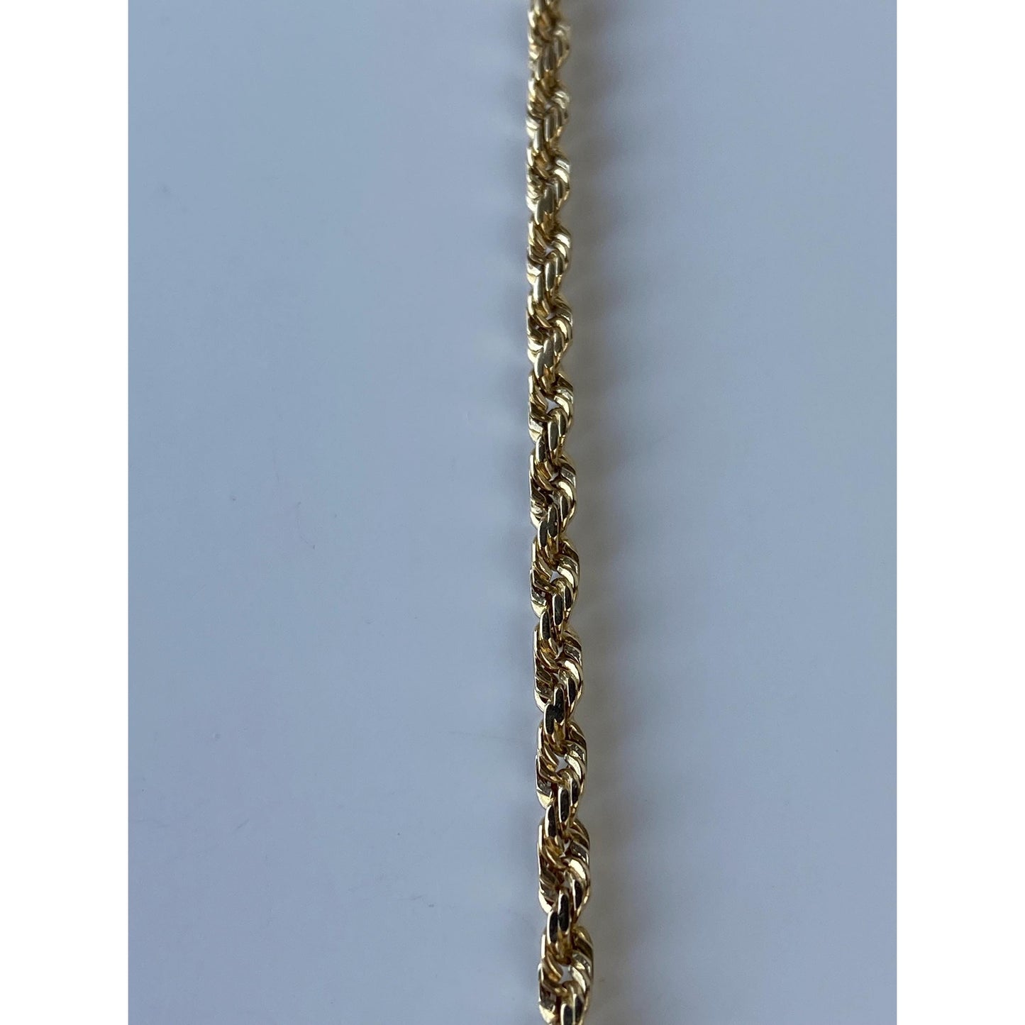 Vintage Solid 14k Yellow Gold Rope Chain Bracelet - 8 inches
