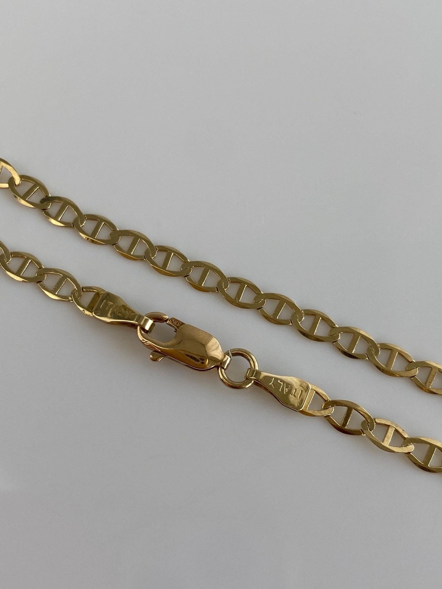 Vintage Solid 10k Yellow Gold Mariner Link Bracelet - 9.25 inches