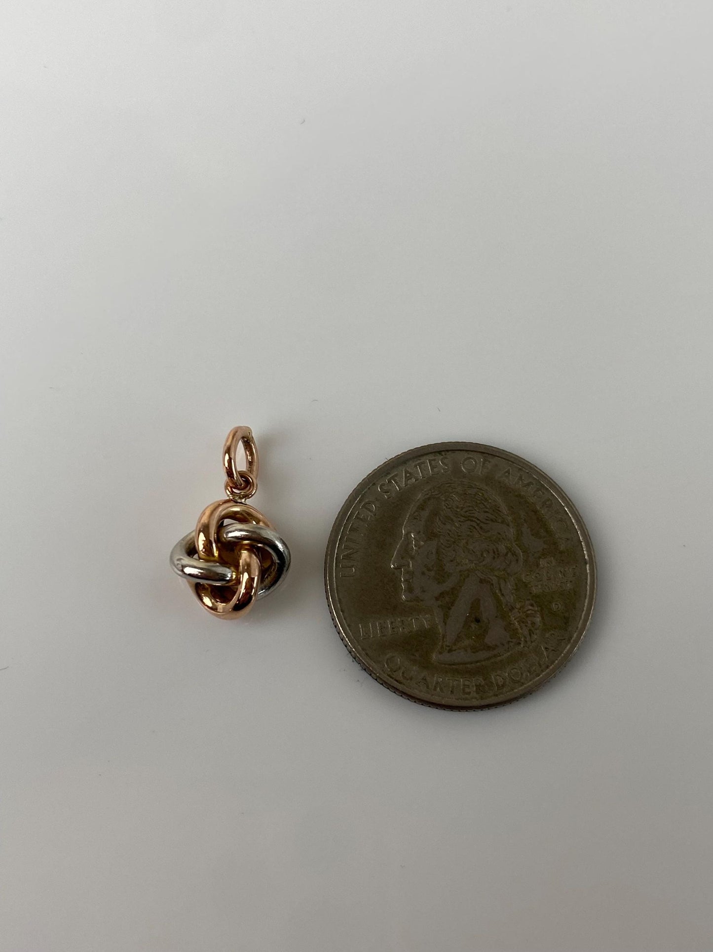 Vintage 14k Rose & White Gold Knot Stick Pin Conversion Charm