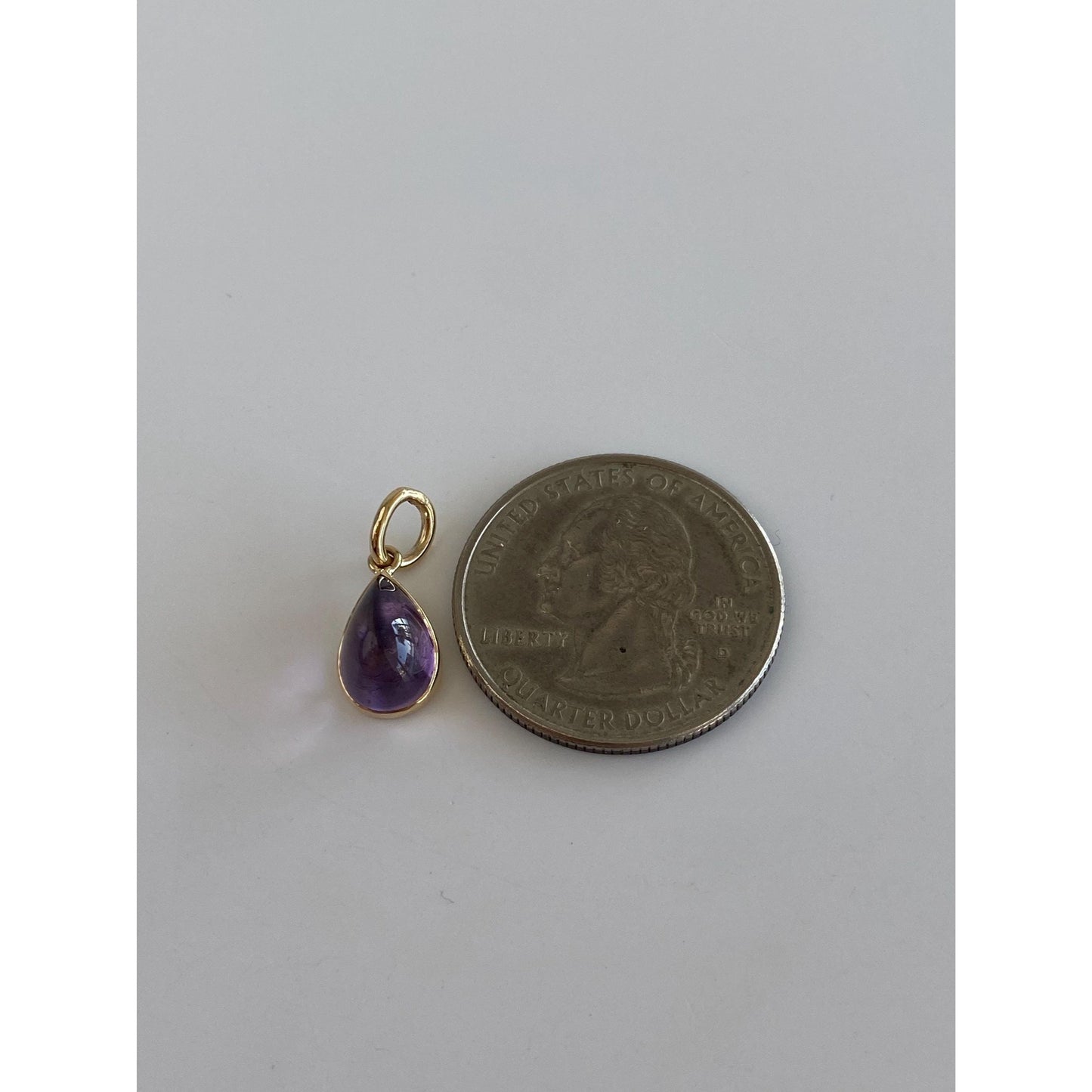 Vintage Solid 14k Yellow Gold Amethyst Stick Pin Conversion Charm